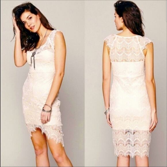 Free People Peekaboo Lace Scalloped Dress - Picture 6 of 9